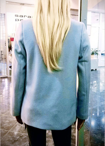 Блакитне демісезонне Стильне пальто жіноче ORIGINAL