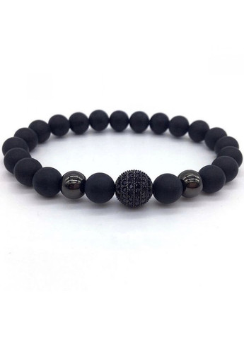 Чоловічий браслет з натурального каміння (агат), чорний No Brand (328251259)