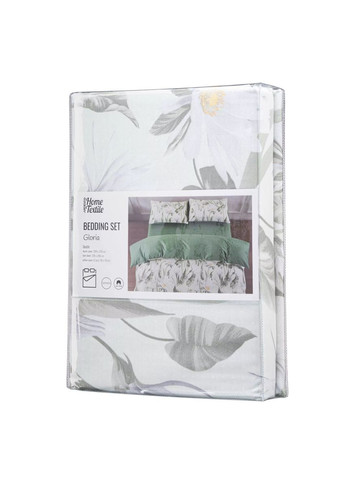 Постільна білизна двоспальне Gloria Квіти ART2022GF 200х220 см зелена Ardesto (366574481)