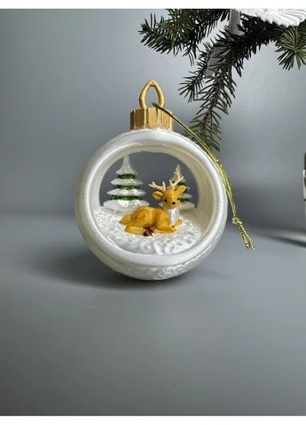 Шар с оленем, ёлочное украшение No Brand (394022343)