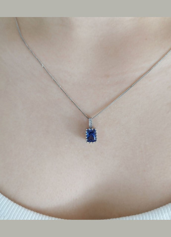 Серебряный кулон с танзанитом и цирконием П3790-тз No Brand Підвіска (341319971)