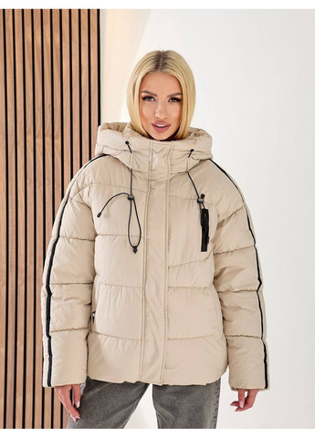 Бежева зимня куртка жіноча тепла Style Point