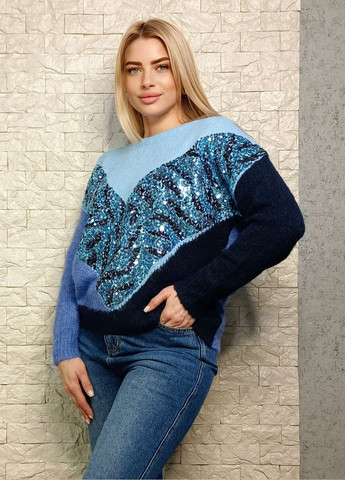 Блакитний зимовий светр Bluoltre