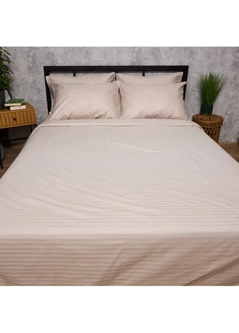 Комплект постельного белья Satin Stripe Полуторный Евро 160х220наволочки 4х70х70 (MS-820013114) Moon&Star Ivory Stripe (389747674)
