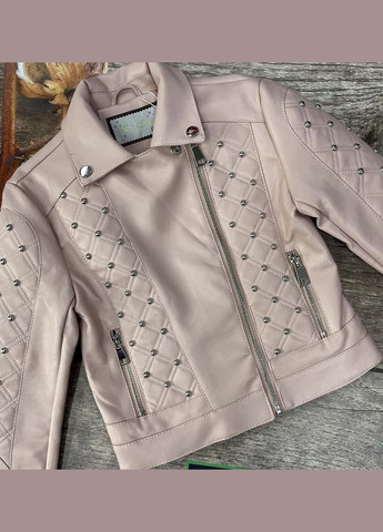 Пудровая демисезонная куртка кожанная Kids Star