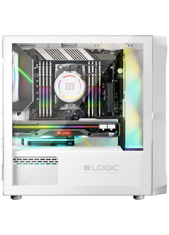 Корпус PORTOS MESH+GLASS ARGB fans 3x120mm WHITE без БП mATX Logic Concept (314833584)