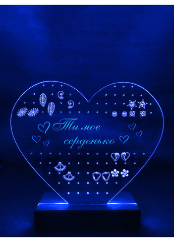 Органайзер з підсвіткою для сережок Серце (дизайн 33.2.1, чорна основа) Creative (355403494)