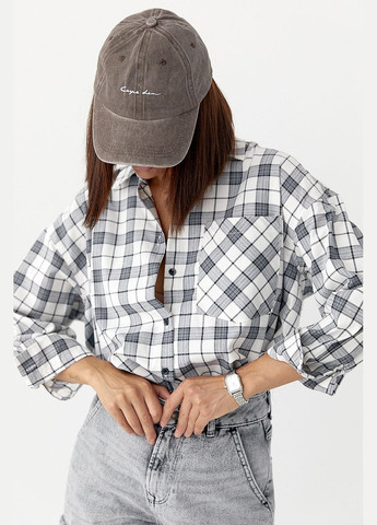Жіноча сорочка в клітку з кишенею Lurex (343277271)
