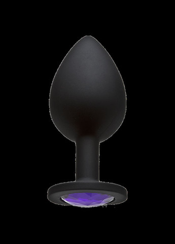 Анальна пробка L 4 см велика силіконова з каменем Silicon Crystal Focus (303877722)