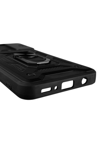 Чехол для Galaxy A21s (SM-A217F) бронированный с кольцом-держаталем со шторкой на самсунг A21с черный rg1 Samsung (366235995)