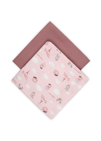 Пелюшка багаторазова Bonjour Paris рожева 70х70 см 2 шт. () Canpol Babies 26/901_pin (328309378)