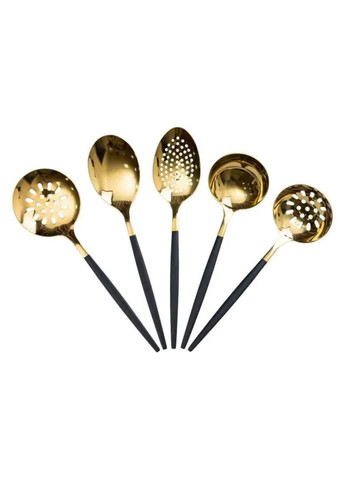 Набор кухонных принадлежностей 12 предметов столовые приборы из нержавейки Золото с черным HP-20-22 (A-033719) Yiwu (354825428)