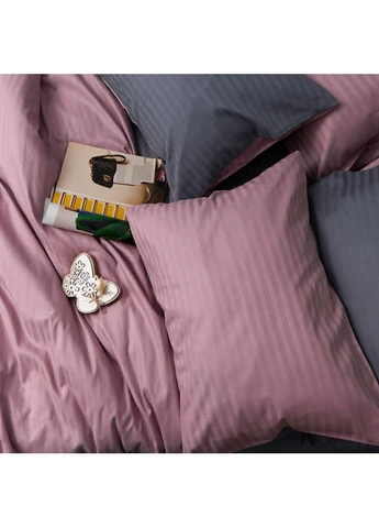 Комплект постільної білизни Satin Stripe євро 200х220 наволочки 2х50х70 (MS-820017126) Moon&Star Rose Graphite (400230348)