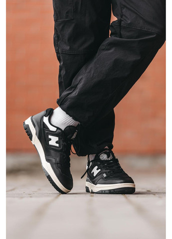 Чорні Осінні кросівки чоловічі new balance 550 black white 2.0 нью беланс 550 No Brand