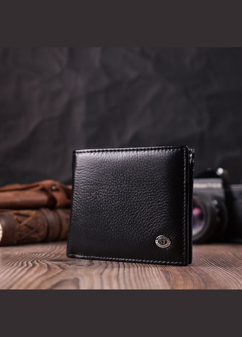 Чоловіче шкіряне портмоне із затискачем чорний 22485 st leather (329197568)