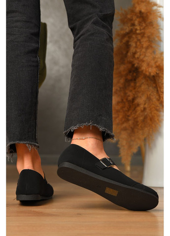 Let's Shop Туфли женские черного цвета лоферы черный з искусственный нубук, украина — демисезон (361230479)