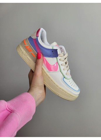 КРОССОВКИ ЖЕНСКИЕ NIKE AIR FORCE SHADOW PINK НАЙК АИР ФОРС 1 ПРЕМИУМ No Brand розовые демисезоны (368862085)