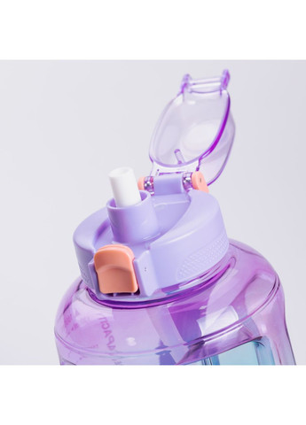 Пляшка для води спортивна 1,6 л пластикова з трубочкою з ремінцем 22 см Фіолетова HP-14-35V Jooki (357205924)