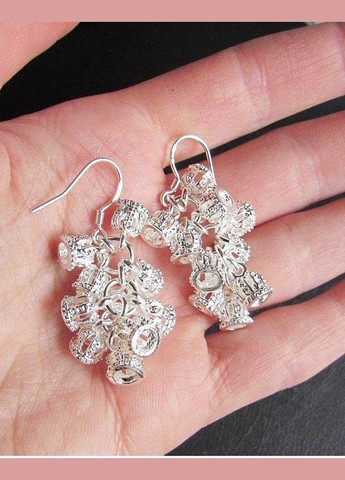 Посеребрённые серьги Гроздь корон Fashion Jewelry (336949655)