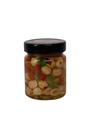 Мед акацієвий бджолиний з фундуком та цукатами у скляній банці український 215 г Золотий Нектар (373676294)