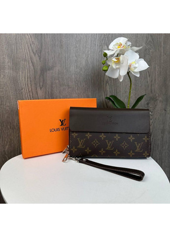 Великий чоловічий клатч барсетка коричневий з екошкіри ProDobro (363259235)