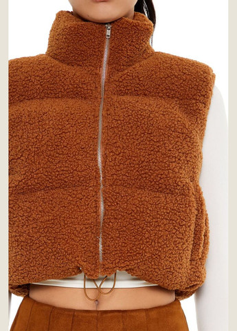 Стильна коротка жилетка тедді Forever 21 коротка тедді жилетка (322287091)