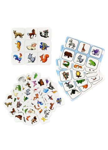 Дитяче лото "Тварини" 30579, 54 фішки, 9 планшеток Strateg (369527855)