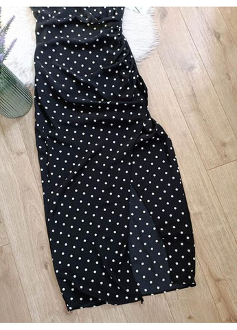Черное платье меди в горошек Zara