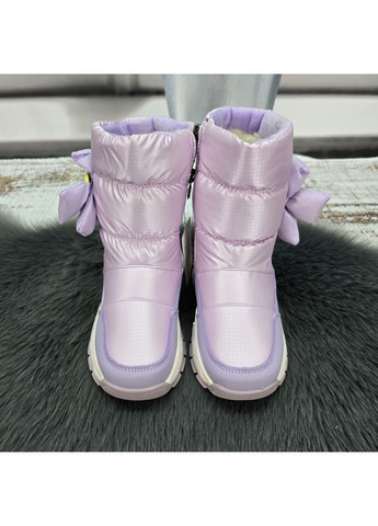 Зимние сапоги дутики для девочки сиреневые зимние на овчине BBT