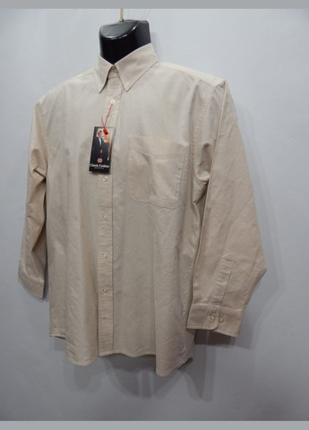 Бежевая классическая рубашка однотонная No Brand