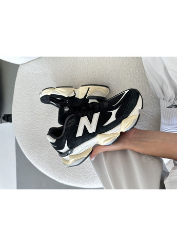 Черные демисезонные кроссовки мужские new balance 9060 black / white нью беланс 9060 No Brand