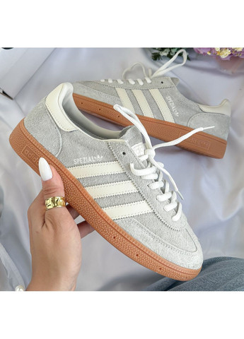 Сірі Осінні кросівки чоловічі і жіночі adidas spezial grey white gum | адідас спешел сірі No Brand