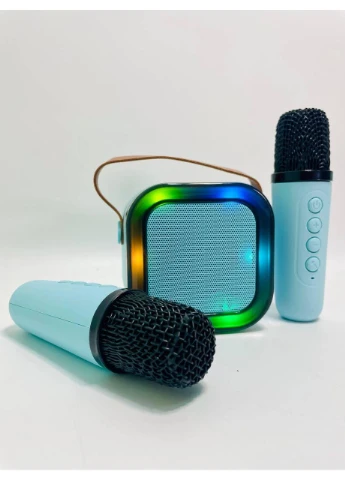 Караоке встроенный аккумулятор Bluetooth и 2 микрофона изменение голоса подсветки в коробке блак. C 73 675 (40) No Brand (361244353)