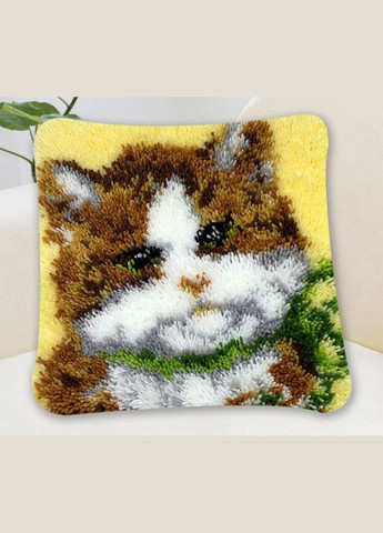 Подушка кот (наволочка с канвоя, нити, крючок для ковровой вышивки). No Brand 4542 (294720763)