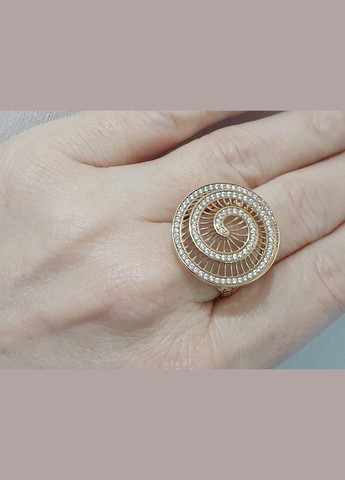 Золоте кільце з фіанітами. 1710347 Родинні коштовності (325822101)