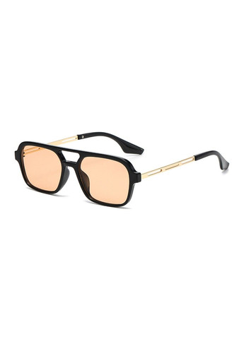 Сонцезахисні окуляри авіатор Celebrity з металевим завушником бежеві з чорним No Brand (326495019)