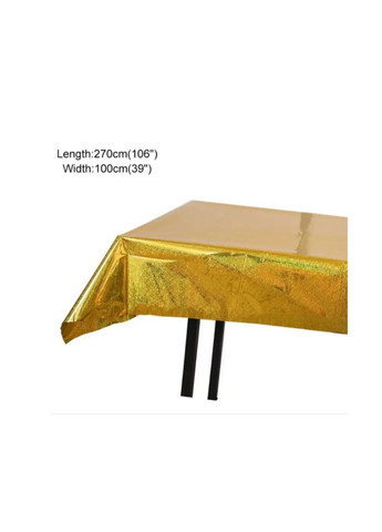 Скатертина клейонка із фольги з голограмою 270 на 100 см золотистий Jannet скатертина (336376983)