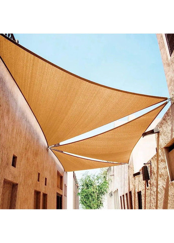 Тент навіс затінюючий Tentorium трикутний 4х5х6.4м Сітка (Бежевий) No Brand (332635947)