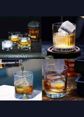 Форма для льда силиконовая с крышкой Кубики 4 ячейки 11х11х5 см Черный (C051349) Ice (333707580)