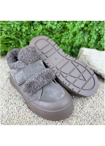 Жіночі уггі замшеві на платформі короткі Е-005092-3 Коричневі No Brand (361668582)