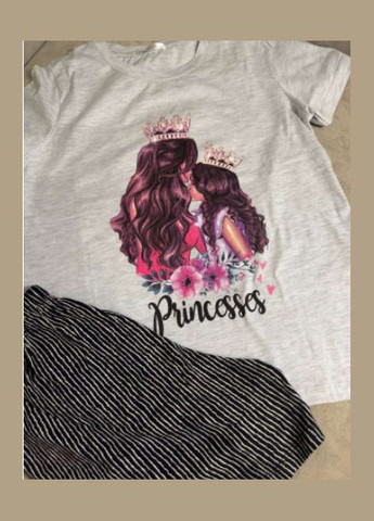 Світло-сіра всесезон піжама жіноча, футболка та шорти princes футболка + шорти Milana
