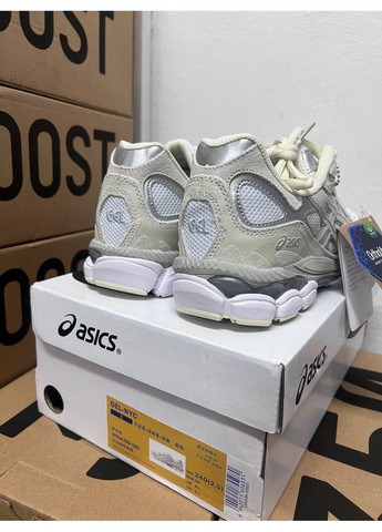 Білі Осінні кросівки чоловічі asics gel nyc white beige асікс гель нюк No Brand