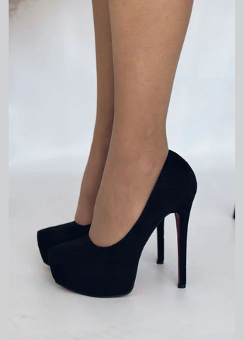 No Brand Стильні жіночі туфлі чорний з штучна замша, — всесезон (314903337)