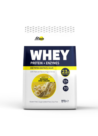 Протеин Whey - 900g Banana and Cream FitWin (285736357)