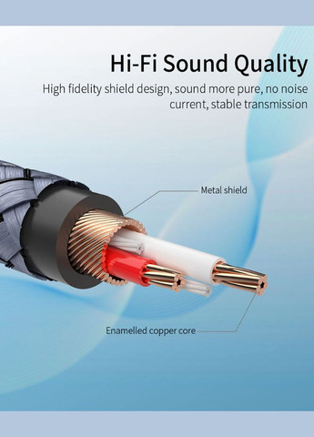 Кабель AUX 2RCA (папа-папа) jack 3.5 мм 1м Essager (300523899)