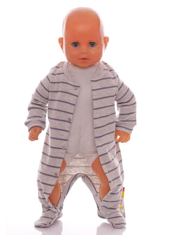 Человечек трикотажный в полоску серый 62 см (35538) Murat baby (296193410)