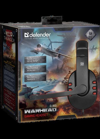 Гарнітура Warhead G160 Black (64113) Defender (278367589)