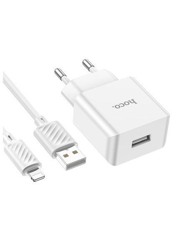 Зарядное устройство для (6931474783899) Hoco C106A charger set(iP) White (370014483)