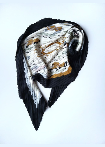 Платок женский на шею плиссе демисезонный в рисунок лошадей 56х56 см Zebra (279835756)