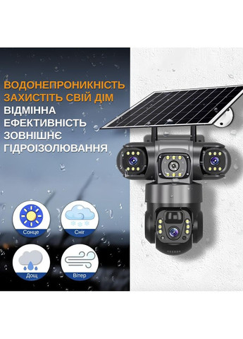 IP-камера вулична з акумулятором та потрійним об'єктивом XON 4G 8000mAh Solar 1080P SmartCam (TCBSM23VB 3992) Чорна XON E-Tech (361990877)